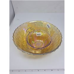 Carnival glass chip & dip bowl