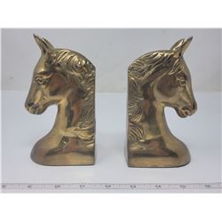 Brass horse head book ends
