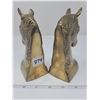 Image 2 : Brass horse head book ends