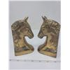 Image 3 : Brass horse head book ends