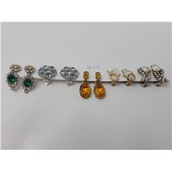 5 pair clip on earrings