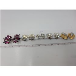 5 pair clip on earrings