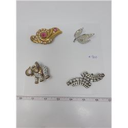 4 brooches