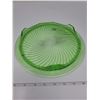 Image 2 : green depression glass cake plate (swirl)