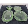 Image 1 : 4 pieces green depresson glass *princess*