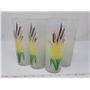 Image 1 : Set of 6 frosted glass cat tail pattern glasses