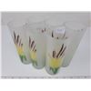 Image 2 : Set of 6 frosted glass cat tail pattern glasses