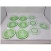 Image 1 : set of 4 small plates green depression 6 saucers
