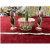 Image 1 : Old Tulip Salt + Pepper Shackers w/ Newer Tulip Basket