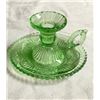 Image 2 : Depression Pickle Dish w/ Dividers + Green Pitcher + Candle Holder