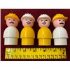 Image 2 : (4) Fisher-Price Hardhat Characters + 6 Inch Ruler For Vintage Fisher-Price 1977 Tool Kit