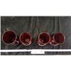 Image 6 : 4 Ruby Red Vases - Two Plain & Two Etched