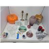 Image 1 : Huge home decor lot, ceramic pumpkin centerpiece, vase, candle stick holders, cookie jar, dessert di