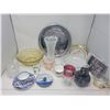 Image 1 : misc. lot including delft plate, Royal Albert cup, Wedgewood bowl, covered crystal candy dish etc
