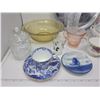 Image 3 : misc. lot including delft plate, Royal Albert cup, Wedgewood bowl, covered crystal candy dish etc