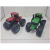 Image 1 : 2 toy tractors with large rubber wheels John Deere & Case