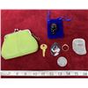 Image 1 : Jewelry Bag + Rings + Key + Key Cain + Skull Decorative Item + Etc.
