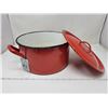 Image 1 : Red enamelled cooking pot made in Czechoslovakia