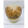 Image 1 : Cased glass vase, 4 ¾” hand painted, signed