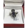 Image 2 : 101. Sterling silver ring with cabochon stone, size 8