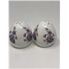 Image 7 : 106. Bone china salt and pepper, marked England, 2 pair