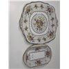 Image 1 : 107. Cake plate and relish dish, “Petit Point” pattern, England