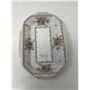 Image 3 : 107. Cake plate and relish dish, “Petit Point” pattern, England
