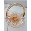 Image 3 : 122. Depression glass basket, Hobnail pattern