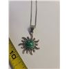 Image 2 : 129. Sterling silver necklace, 16” with sterling sun pendant
