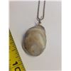 Image 2 : Sterling silver necklace, 16” with quartz crystal pendant