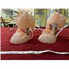 Image 1 : Pair Of Old Glass Coral colored Electric Lamps