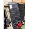 Image 11 : Shelving, cart, xmas decor, large black tote, suitcase. Large lot. Pickup at 11 am