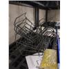 Image 19 : Shelving, cart, xmas decor, large black tote, suitcase. Large lot. Pickup at 11 am