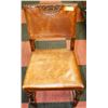 Image 1 : ANTIQUE WOOD AND LEATHER SIDE CHAIR