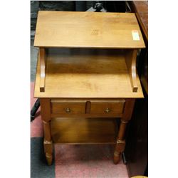 VINTAGE 3 TIER WOODEN SIDE TABLE. 18 X 16 X 29