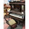 Image 1 : LATE VICTORIAN STYLE PUMP ORGAN WITH MATCHING