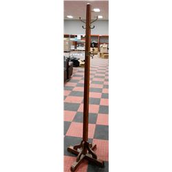 ANTIQUE OAK COAT RACK