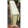 Image 2 : VINTAGE SOLID WOOD DROP LEAF TABLE WHITE