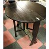 Image 1 : VINTAGE SOLID WOOD DROP LEAF TABLE. 38 X 30