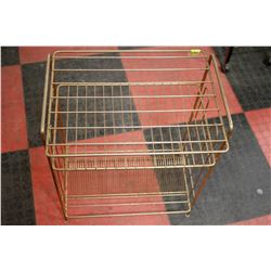 1950S WIRE RECORD RACK AND RECORD PLAYER STAND