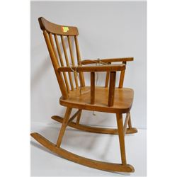 ANTIQUE CHILDREN’S ROCKING CHAIR SOLID WOOD