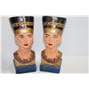Image 1 : PAIR OF EGYPTIAN BUSTS: CAST AND HAND PAINTED