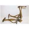 Image 1 : SET OF THREE ANTIQUE BRASS SHOE MAKERS STANDS