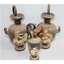 HAMD PAINTED GRECIAN URNS VINTAGE SET