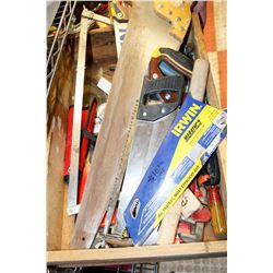 ASSORTED SAWS TOOLS AND MORE