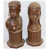 Image 1 : PAIR OF VINTAGE AFRICAN BUST STATUE. 9" TALL