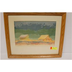 1972 LITHOGRAPH SIGNED OF ABANDONED HOME STEAD