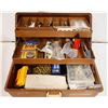 Image 1 : VINTAGE TACKLE BOX FULL OF TOOLS AND ACCESSORIES