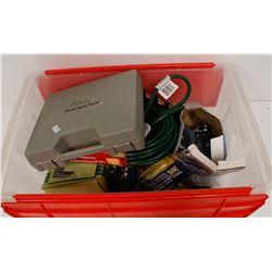 BIN OF ASSORTED NEW AND USED TOOLS