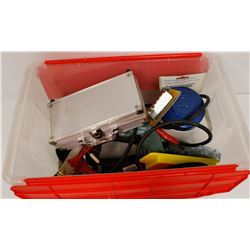 BIN OF ASSORTED NEW AND USED TOOLS